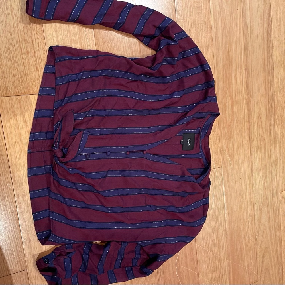 Rails Pinstripe Button Down Tie Shirt Size Large EUC